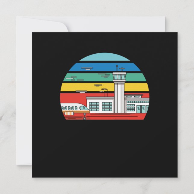 Convite Controlador de tráfego aéreo na Vintage (Frente)