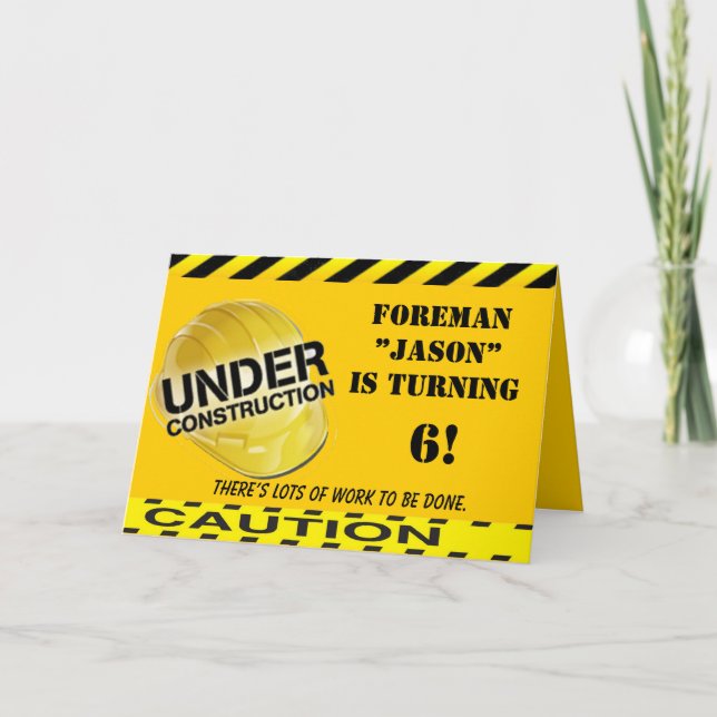 Convite Contruction Theme Party Birthday Party Invitations (Frente)