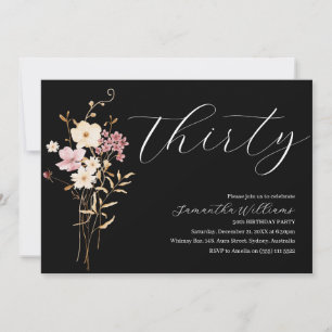 Convite Conversar 30 para mim aniversário de 30 anos preto