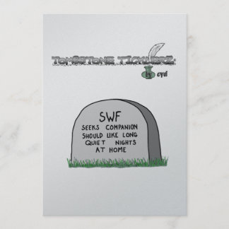 Convite convida com estilo da lápide