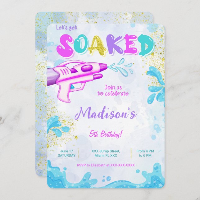 Convite Convidações de Aniversário para Armas (Frente/Verso)