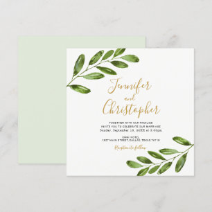 Convite Convidações de Casamento Quadrado de Mola Verde