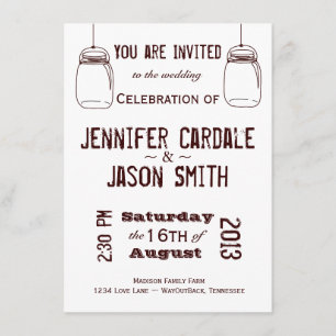 Convite Convidações de Casamento Russo - Country Mason J