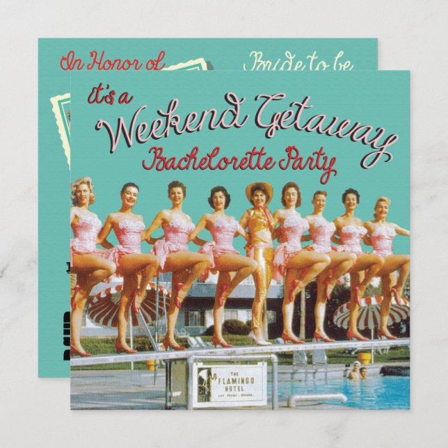 Convite Convidações de Getaway no Fim de Semana de Las Veg (Frente/Verso)
