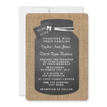 Convidações para Casamento de Mason Jar Burlap