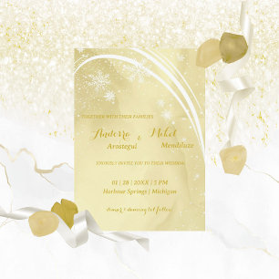 Convite Convidações para Casamento Dourado de Noelle Water
