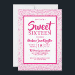 Convite Convidada de 16 festas "Glitter Border Girly Sweet<br><div class="desc">Glitter Border Girly Sweet 16 Party Conite Matching coleção em Niche e Nest store.</div>