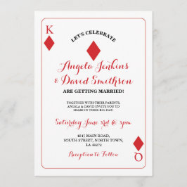 Convite Convidado Ace para Jogar Cartaz do Rei Rainha Diam