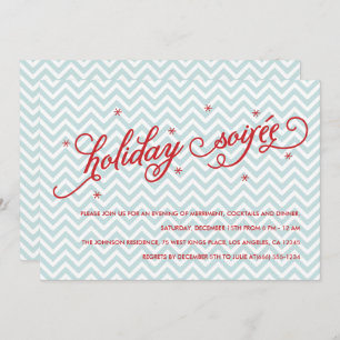 Convite Convidado da Festa de Natal Chevron Holiday Soirée