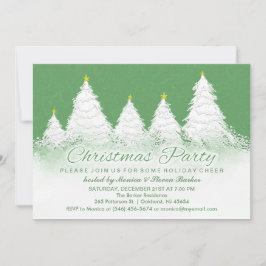 Convite Convidado da festa de Natal - Verde com árvores br