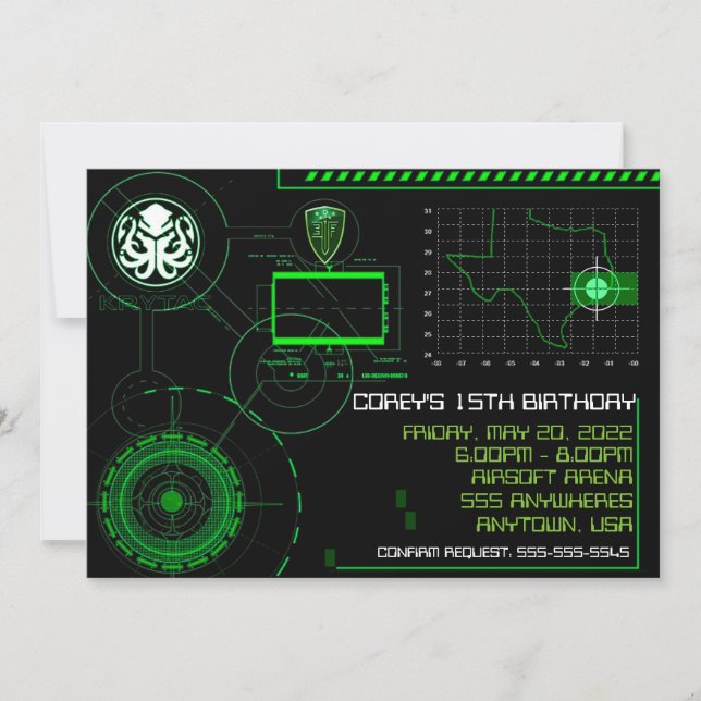 Convite Convidado da Força Militar de Guerra 5x7 (Frente)