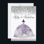 Convite Convidado de 50º Aniversário com Glitter de Vestid<br><div class="desc">Glitter de Vestido Roxo 50º Aniversário Convidar Vestido Láptico Elegante Ver coleção correspondente em Niche e Nest Store</div>