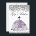 Convite Convidado de 50º Aniversário com Glitter de Vestid<br><div class="desc">Glitter de Vestido Roxo 50º Aniversário Convidar Vestido Láptico Elegante Ver coleção correspondente em Niche e Nest Store</div>