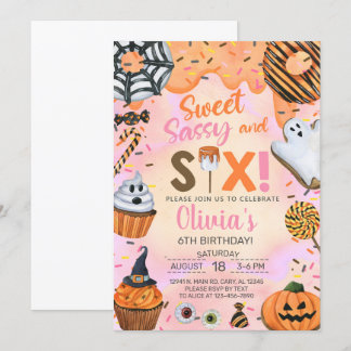 Convite Convidado de 6 de aniversário de seis meninas do H