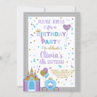 Convite Convidado de aniversário da Princesa Real para Cel