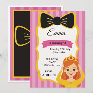 Convite Convidado de aniversário da Princesa Rosa zazzle