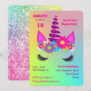 Convite Convidado de Aniversário da Super Bonita Flor do 