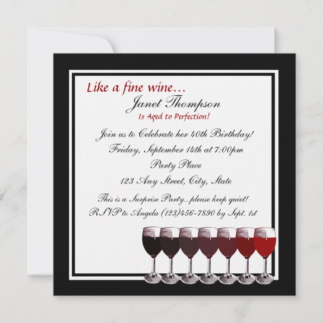 Convite Convidado de aniversário de 40 anos de Envelhecime (Frente)