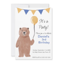 Convidado de aniversário de balões do Teddy Bear