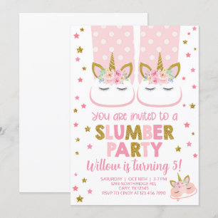 Convite Convidado de aniversário de moça da festa do Slumb