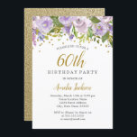 Convite Convidado de Aniversário do 60º Aniversário do Spa<br><div class="desc">Mais elegantes convites florais de aniversário na Loja Little Bayleigh!</div>