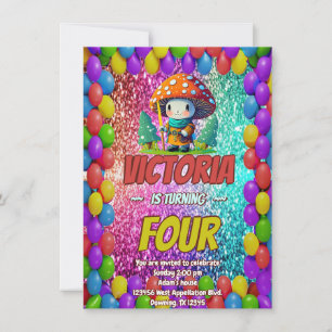 Convite Convidado de aniversário do Mushroom Guardian para