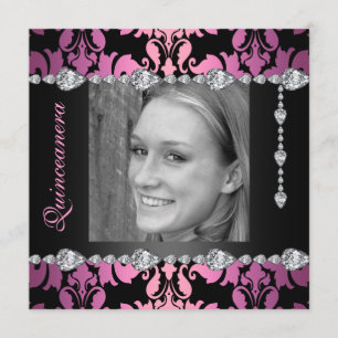 Convite Convidado de aniversário para Quinceanera, Design 