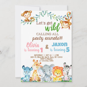 Convite Convidado de aniversário para rapazes e raparigas 