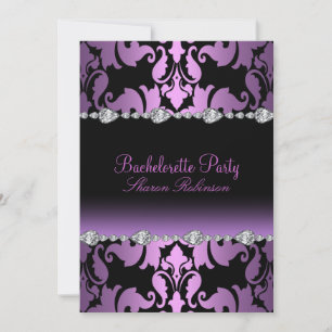 Convite Convidado de Bachelorette Roxo Elegante