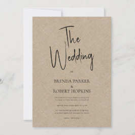 Convite Convidado de boas-vindas do Tan Color linen Simple