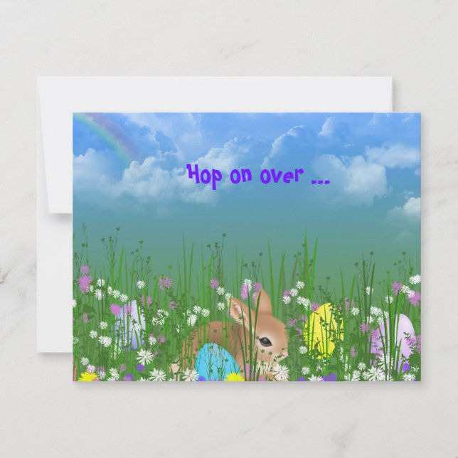 Convite Convidado de Caça de Ovos de Páscoa (Frente)