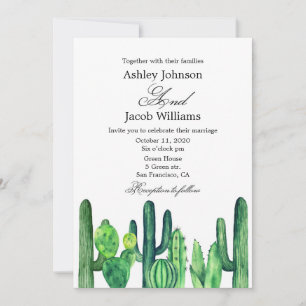 Convite Convidado de casamento Cactus. Convidado moderno b