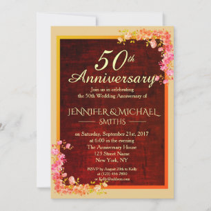 Convite Convidado de Casamento de Buquês Florais Elegante