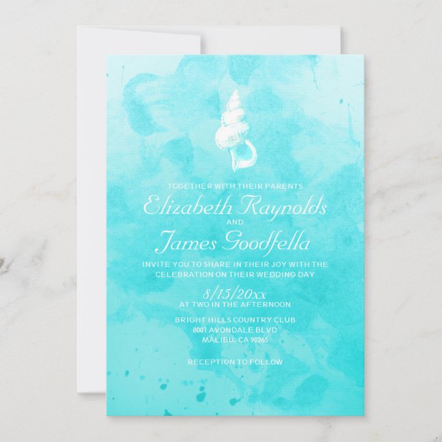 Convite Convidado de Casamento de Destino para Rustic Beac (Frente)