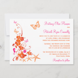 Convite Convidado de Casamento de Praia Tropical Branca, R