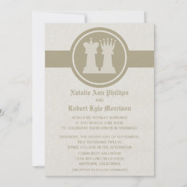 Convite Convidado de Casamento entre Xadrez King e Rainha,