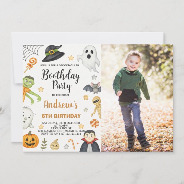 Convite Convidado de Festa de aniversário de Halloween par (Frente)