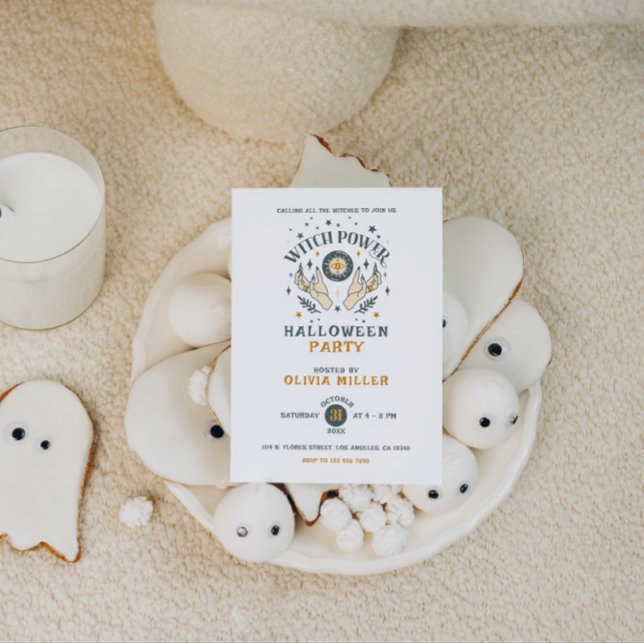 Convite Convidado de Festa de Halloween para bruxas assust (Criador carregado)