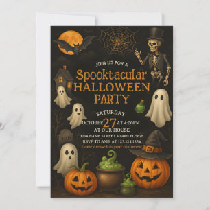Convite Convidado de Festa de Halloween Spooktacular do ba