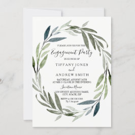 Convite Convidado de Festa de noivado de Leaf Elegante Mod