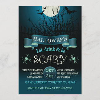 Convite Convidado de festa do Assustador do Halloween em a