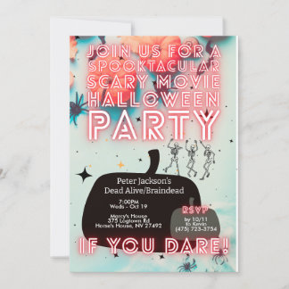 Convite Convidado de Filme Assustador de Festa de Hallowee