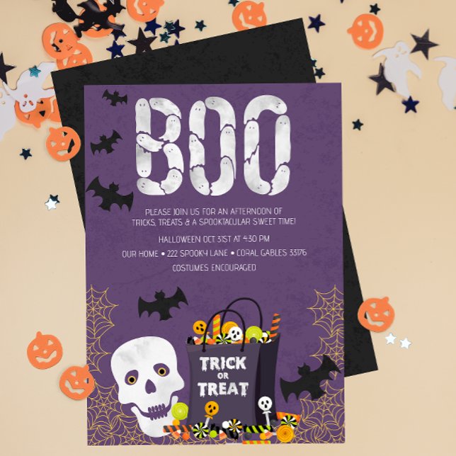 Convite Convidado de Grupo Spooktacular ou Tratar Crianças (Spooktacular Kids Costume Halloween Party Invite)