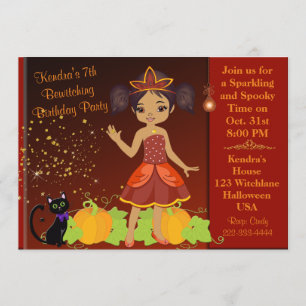 Convite Convidado de Halloween da Princesa Negra Africana