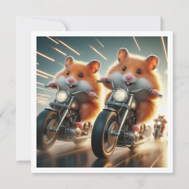 Convite Convidado de Janto Engraçado Hamster (Frente)