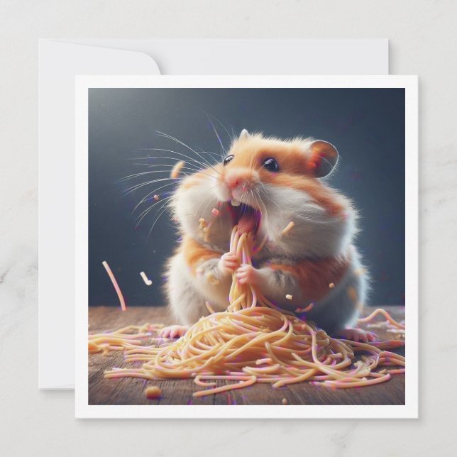 Convite Convidado de Janto Engraçado Hamster (Frente)