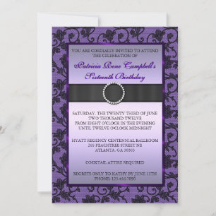 Convite Convidado de Laço Floral Elegante [Roxo]