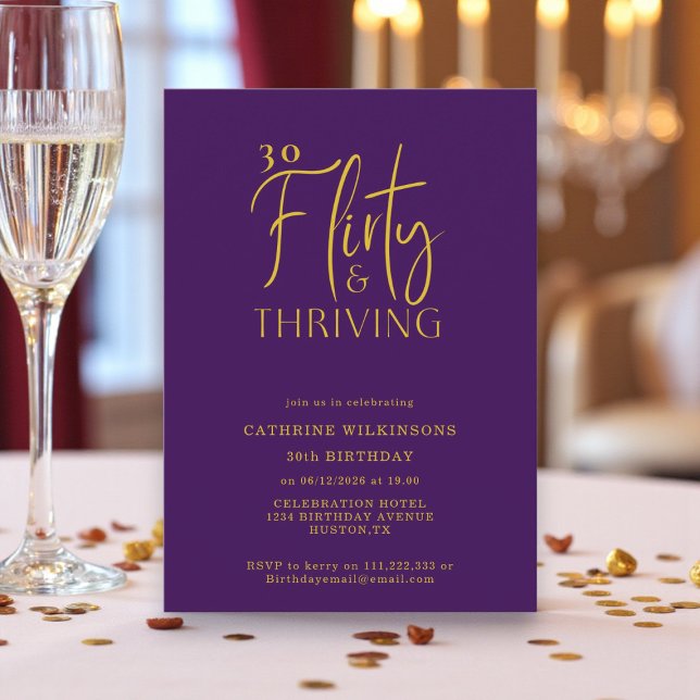 Convite Convidado do aniversário de 30 anos de Script Dour (Criador carregado)