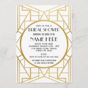 Convite Convidado do Chá de panela Art Deco Gatsby de 1920