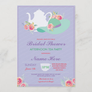 Convite Convidado do chá de panela Hat Bachelorette Tea Pa